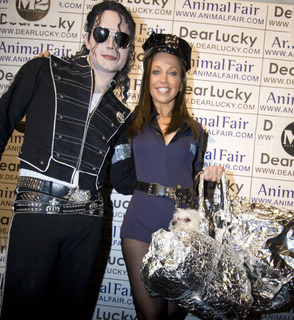 The late Michael Jackson, Wendy Diamond portrayed as the Arresting Police Officer of the Ballon boy in this case Lucky Diamond as Balloon Dog.