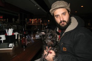 Bar Great Harry regular customer, Craig Butta with his pup Betty