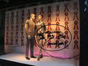 The Windows at Saks Fifth Avenue showcase breeds during the 132nd Westminster Kennel Dog Show